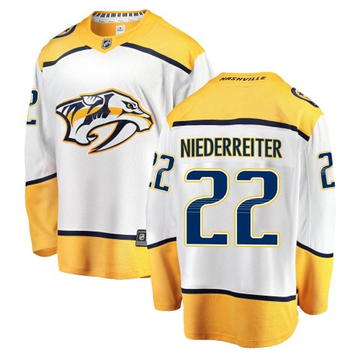 Nino Niederreiter Nashville Predators 22 Jersey product image 1, provided for visual reference and product detail review
