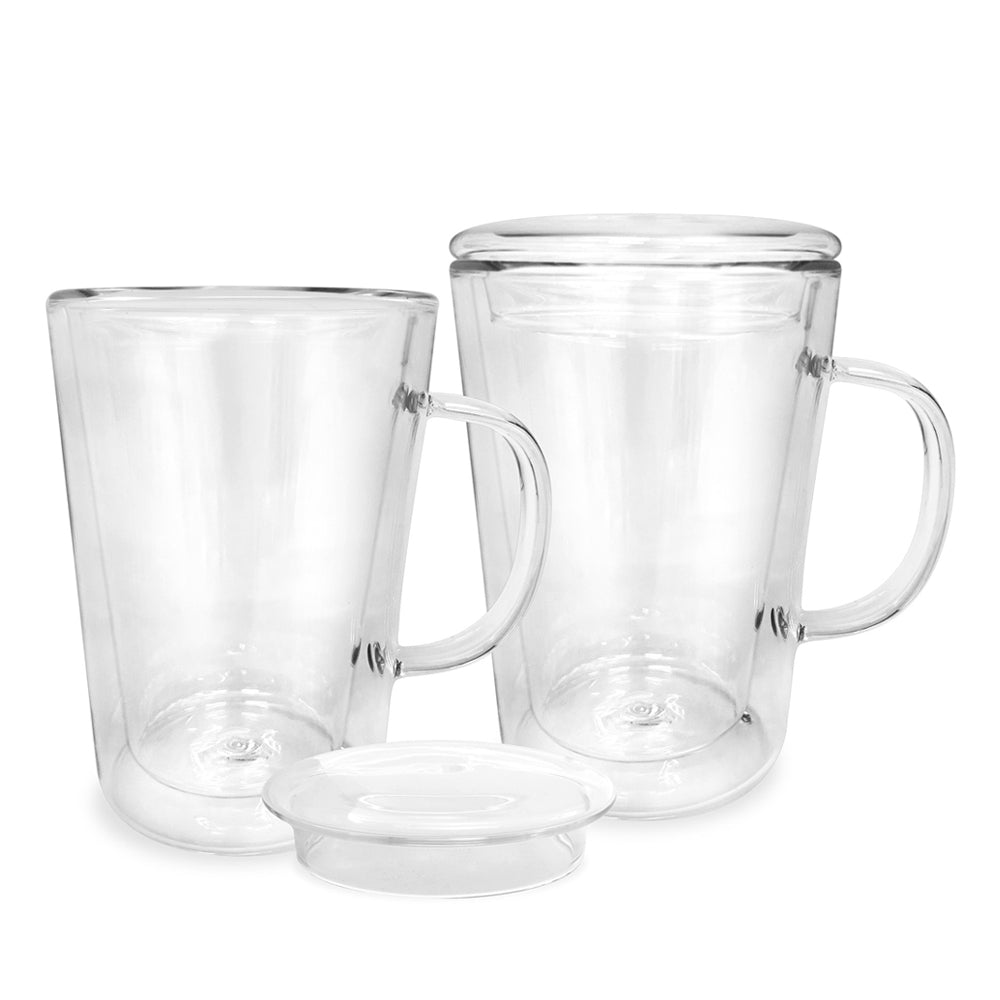 Kukeri 350ml Double Wall Mugs with Lid (Set of 2)