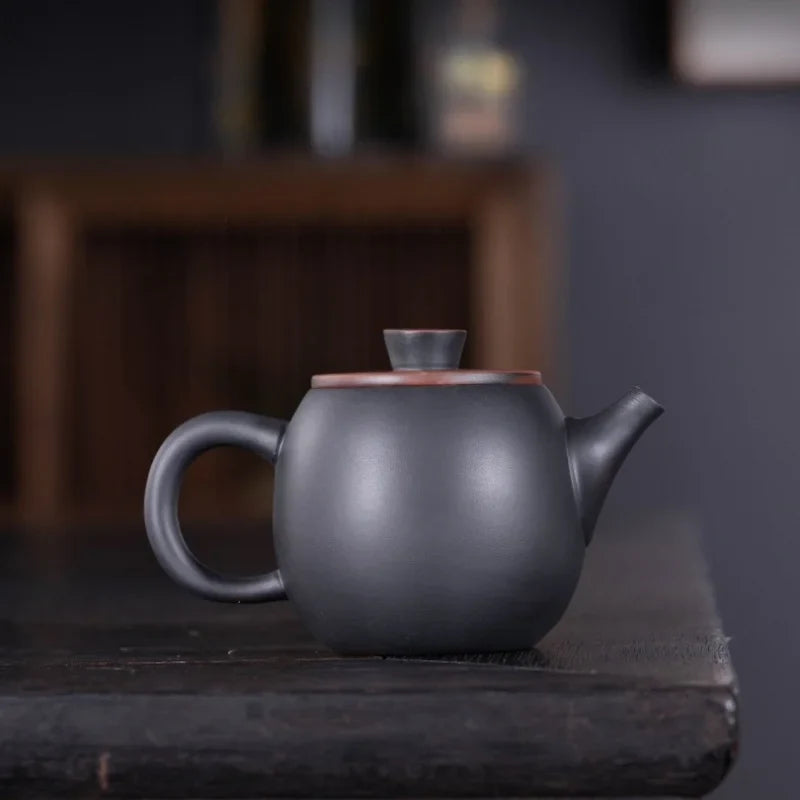 110ML Jianshui Clay Purple Pottery Teapot Hand Painted Antique Relief Teapot Household Teapot Kungfu Tea Set Kettle product