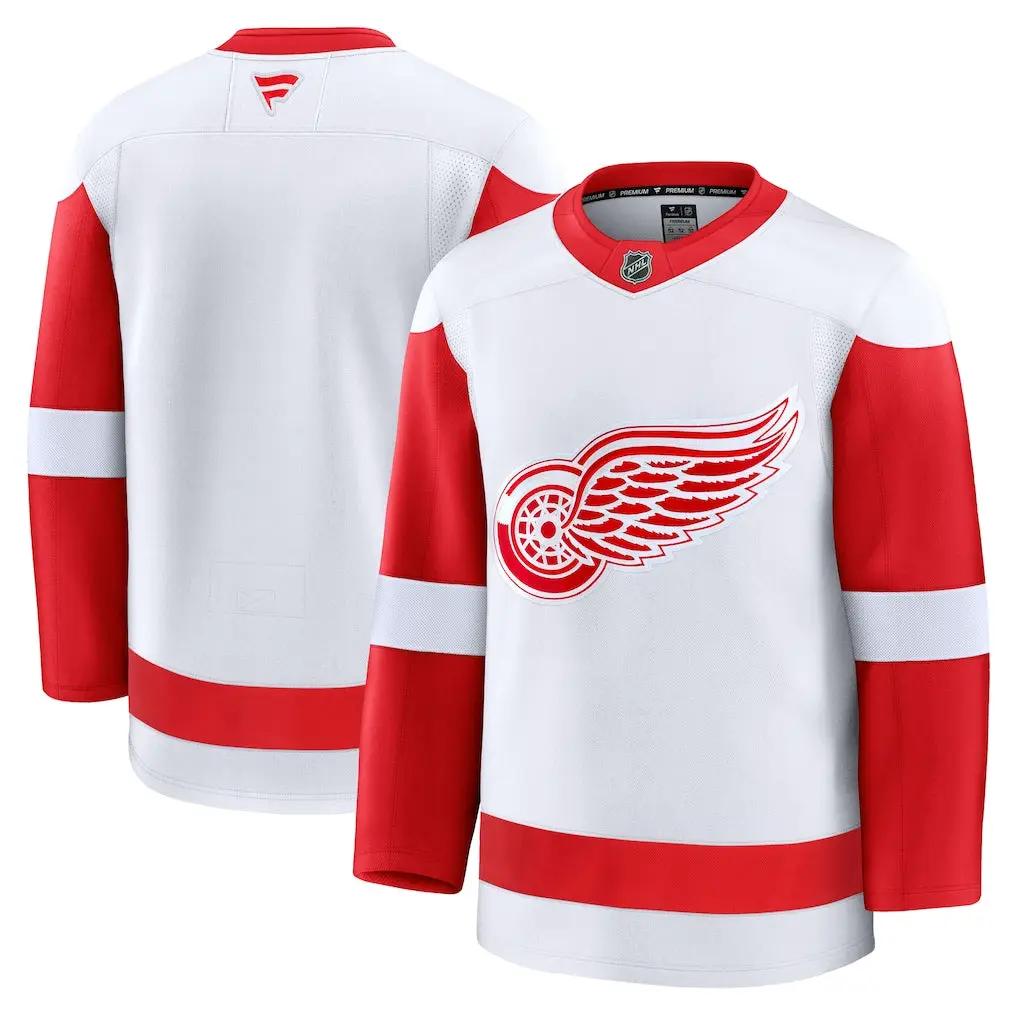Detroit Red Wings NHL Fanatics Away Premium Jersey – White (USA Stock) product image 1, provided for visual reference and