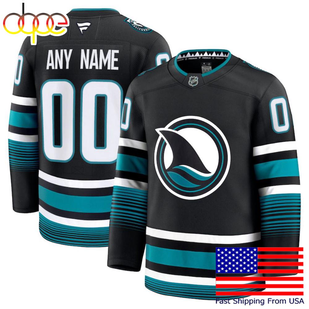 NHL San Jose Sharks Alternate New Design 2025 Custom Hockey Jersey product image 1, provided for visual reference and
