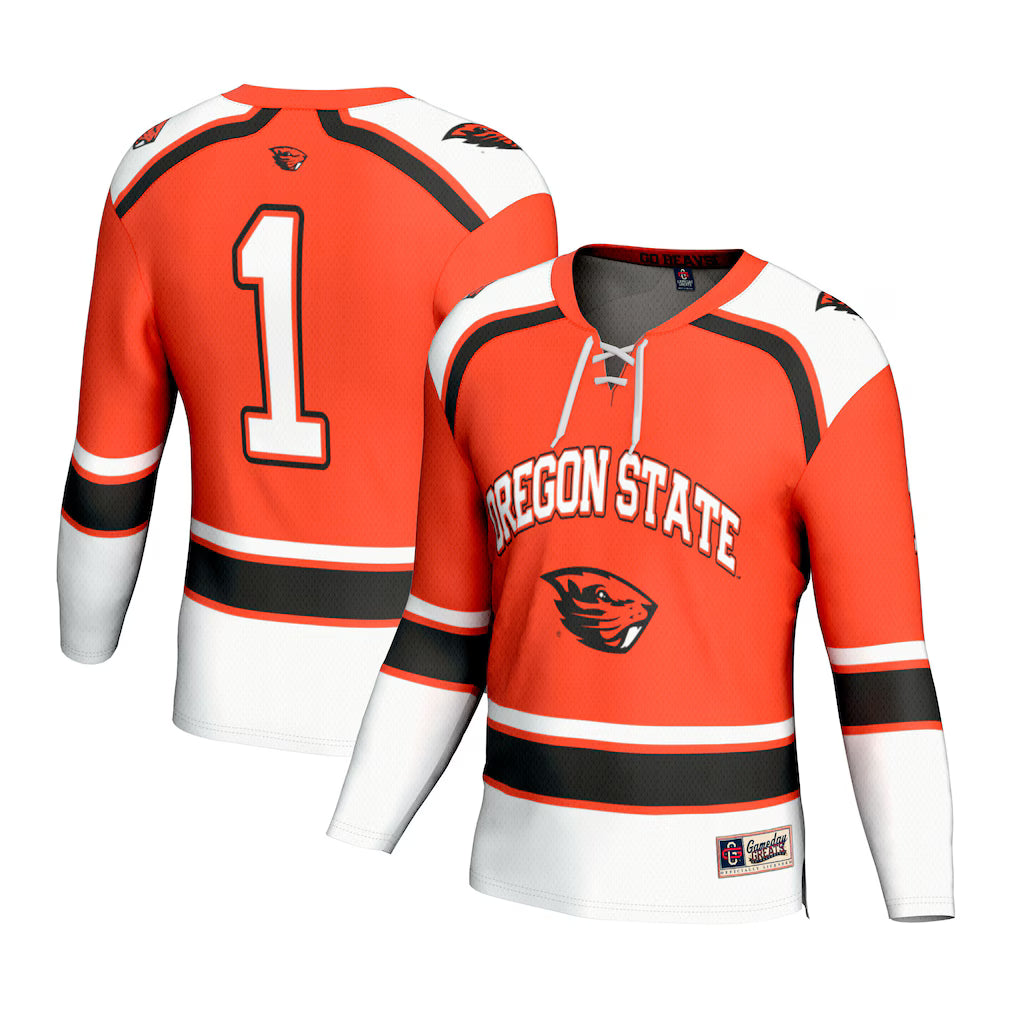 #1 Oregon State Beavers GameDay Greats Lightweight Hockey Fashion Jersey - Black product image 1, provided for visual