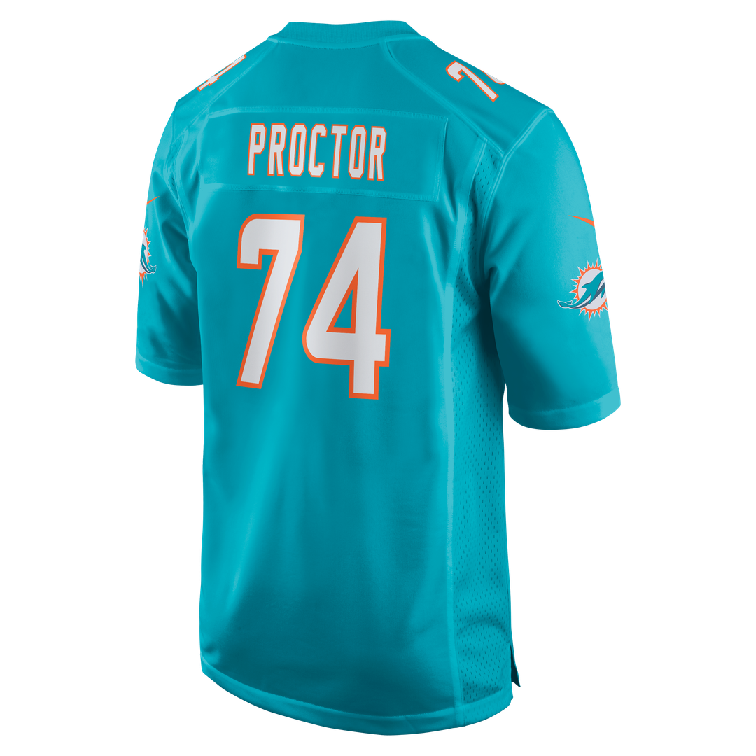 Men's Miami Dolphins Kadyn Proctor Nike Aqua Team Game product image 3