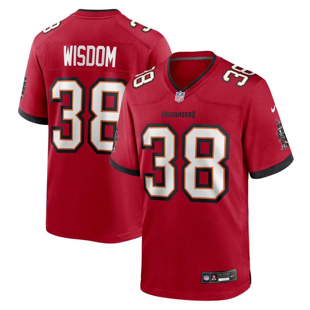 Men's Tampa Bay Buccaneers Rashad Wisdom Nike Red Team Game product image 1