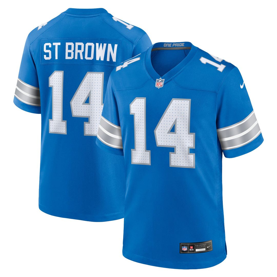 Men's Detroit Lions Amon-Ra St. Brown Nike Blue Game Jersey product image 1