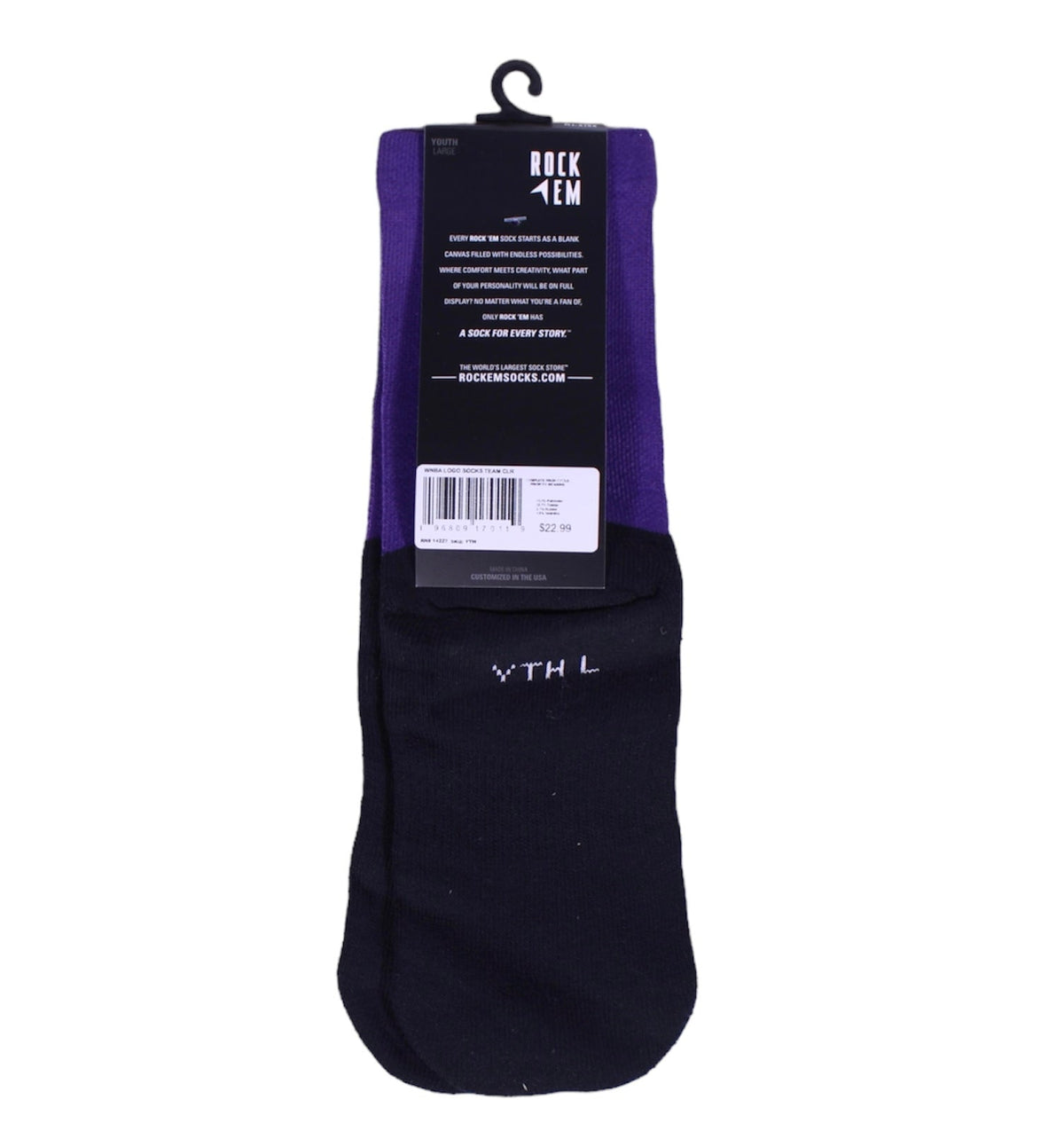 LA Sparks Rock Em WNBA Gold Logo Socks product image 2, provided for visual reference and product detail review