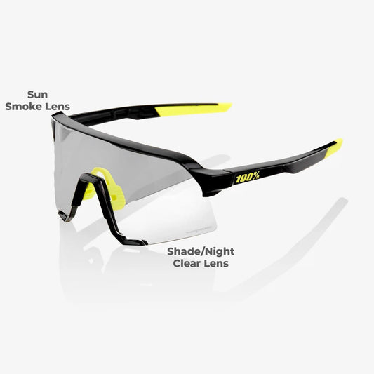 100 Percent Sunglasses - S3 - Gloss Black - Photochromic Lens product image 1, provided for visual reference and product