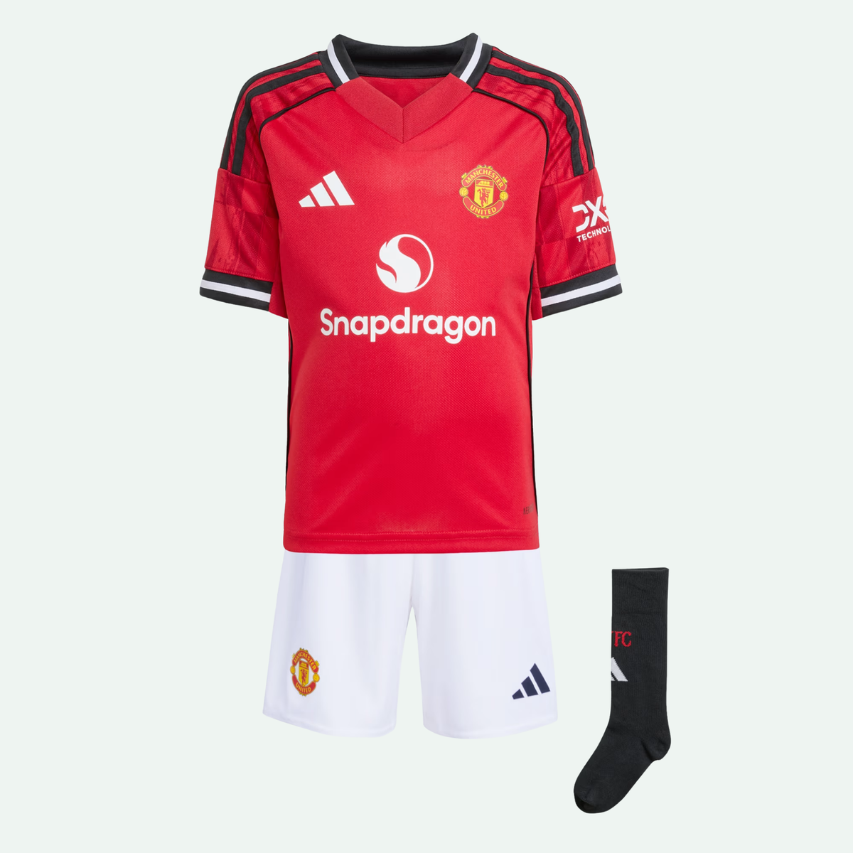 Manchester United 25/26 Home Mini Kids Kit product image 1, provided for visual reference and product detail review