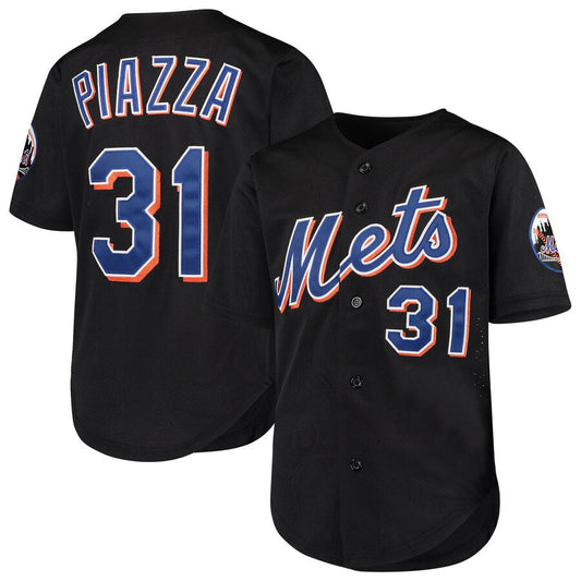 #31 Mike Piazza Black NY.Mets Cooperstown Collection Mesh product image 1