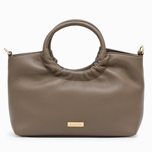 Castello Nappa Leather Tote cum Shoulder Bag - Ash Grey (3576)