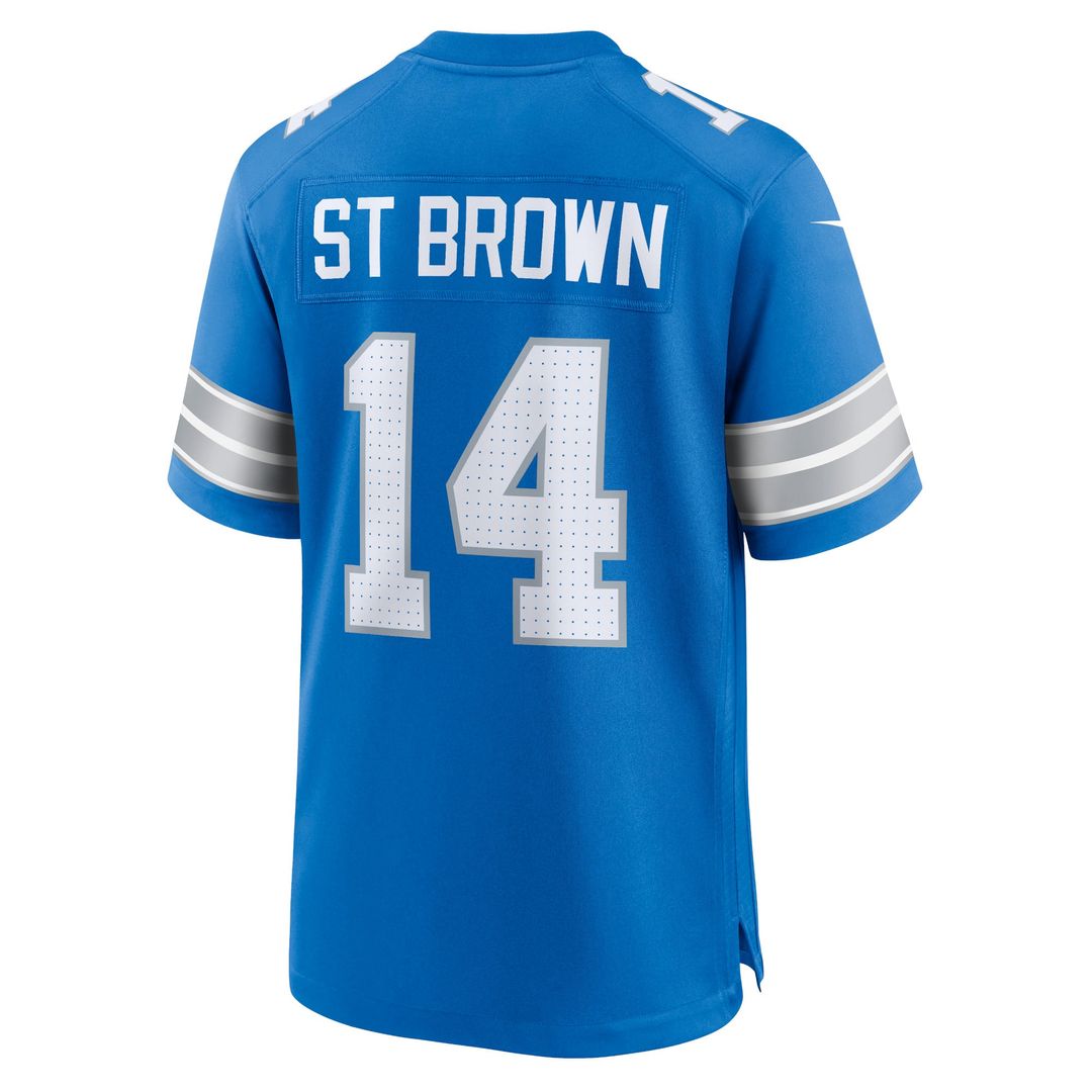 Men's Detroit Lions Amon-Ra St. Brown Nike Blue Game Jersey product image 3