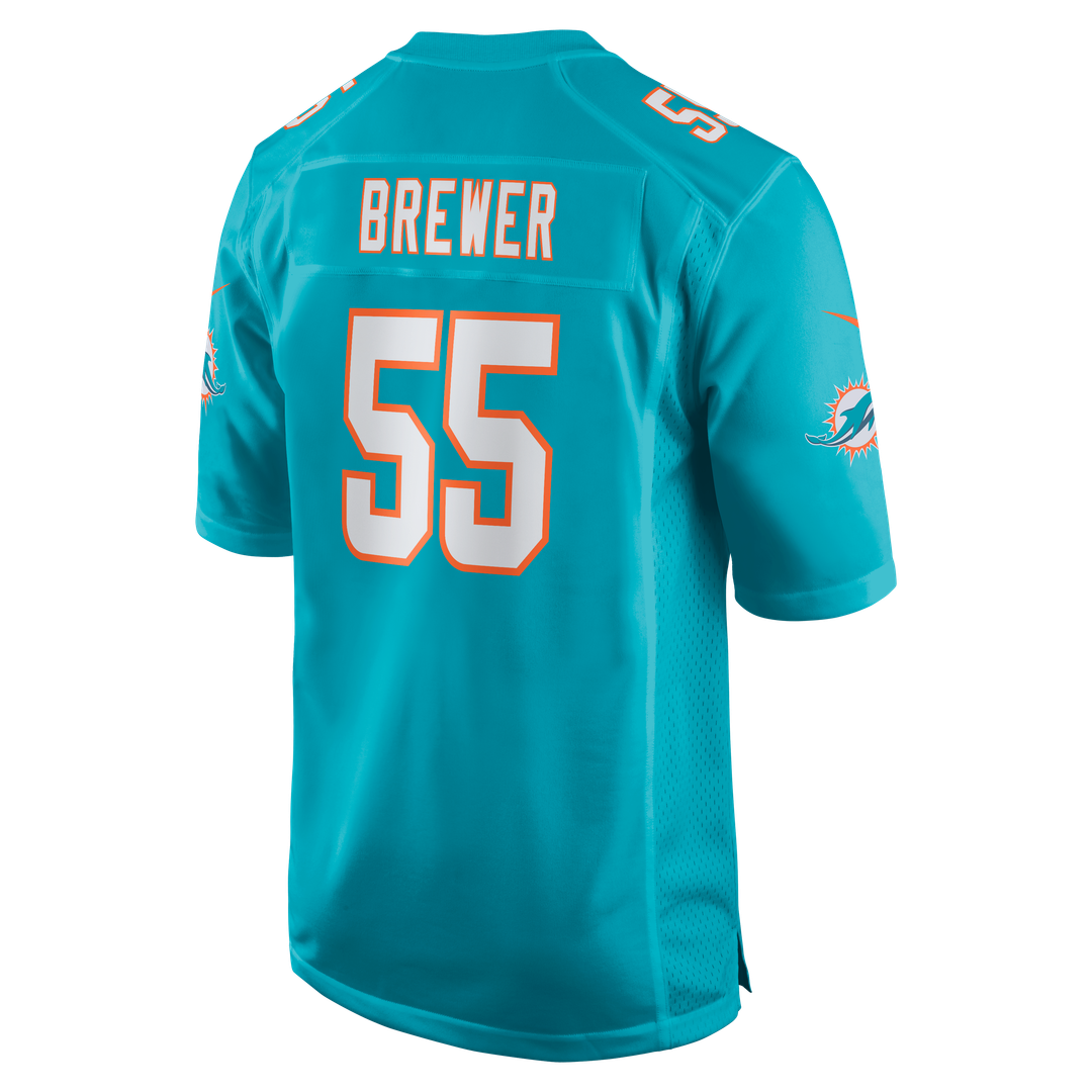 Men's Miami Dolphins Aaron Brewer Nike Aqua Game Jersey product image 3
