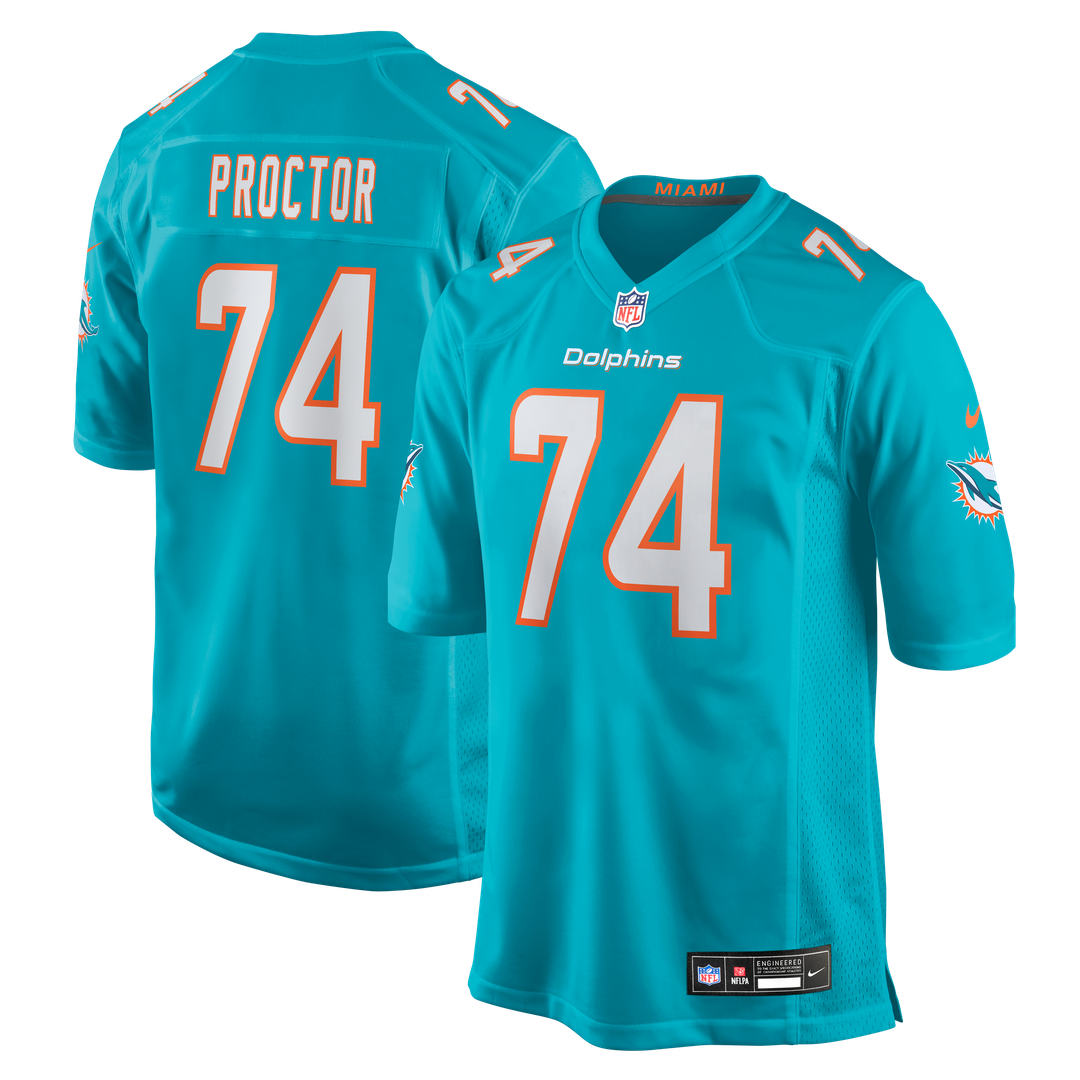 Men's Miami Dolphins Kadyn Proctor Nike Aqua Team Game product image 1
