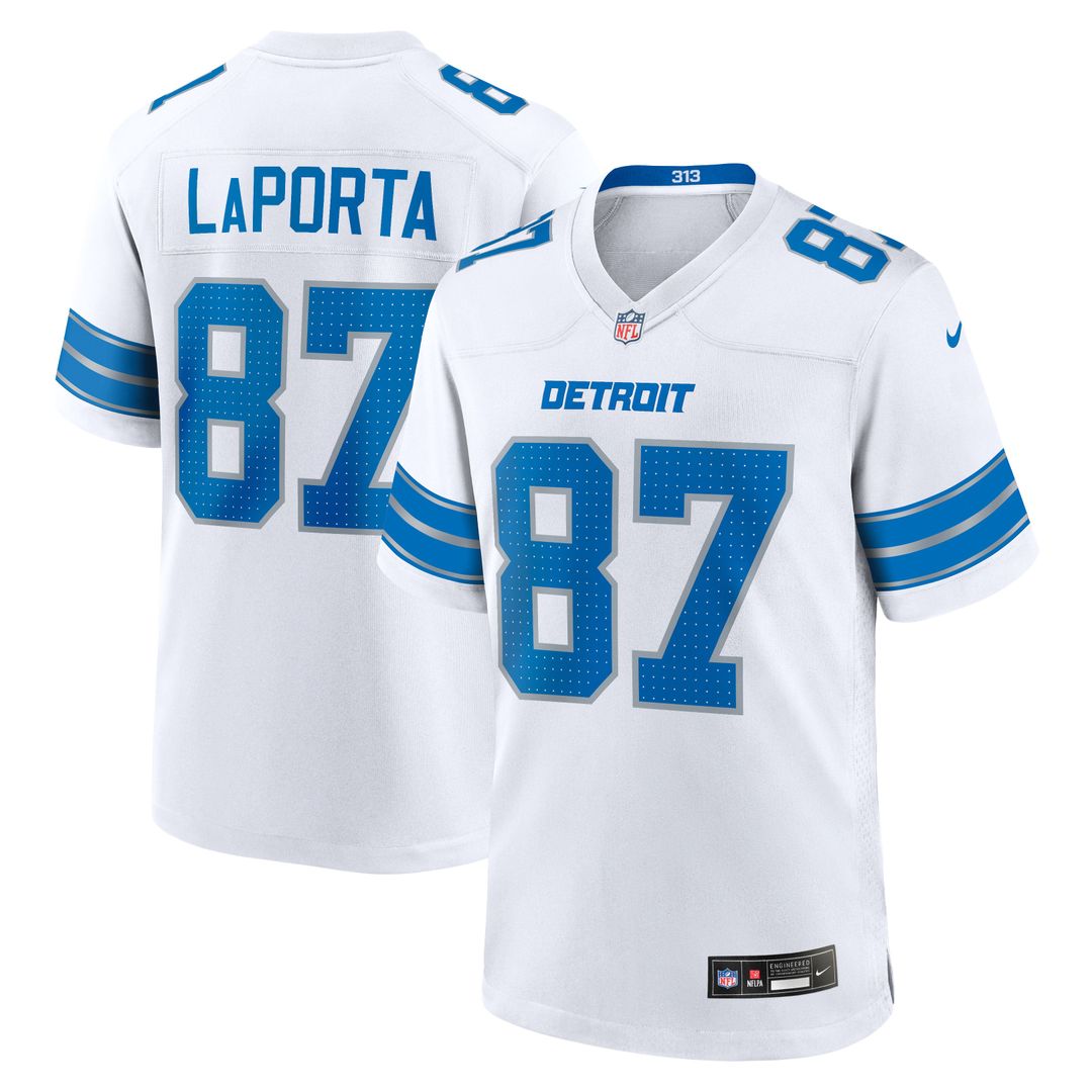 Men's Detroit Lions Sam LaPorta Nike White Game Jersey product image 3
