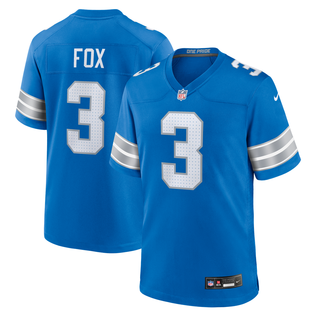 Men's Detroit Lions Jack Fox Nike Blue Team Game Jersey product image 1