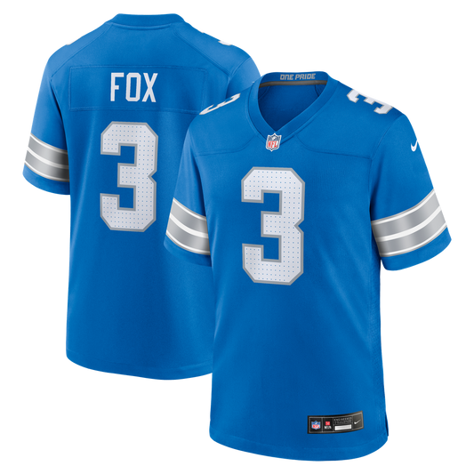 Men's Detroit Lions Jack Fox Nike Blue Team Game Jersey product image 1