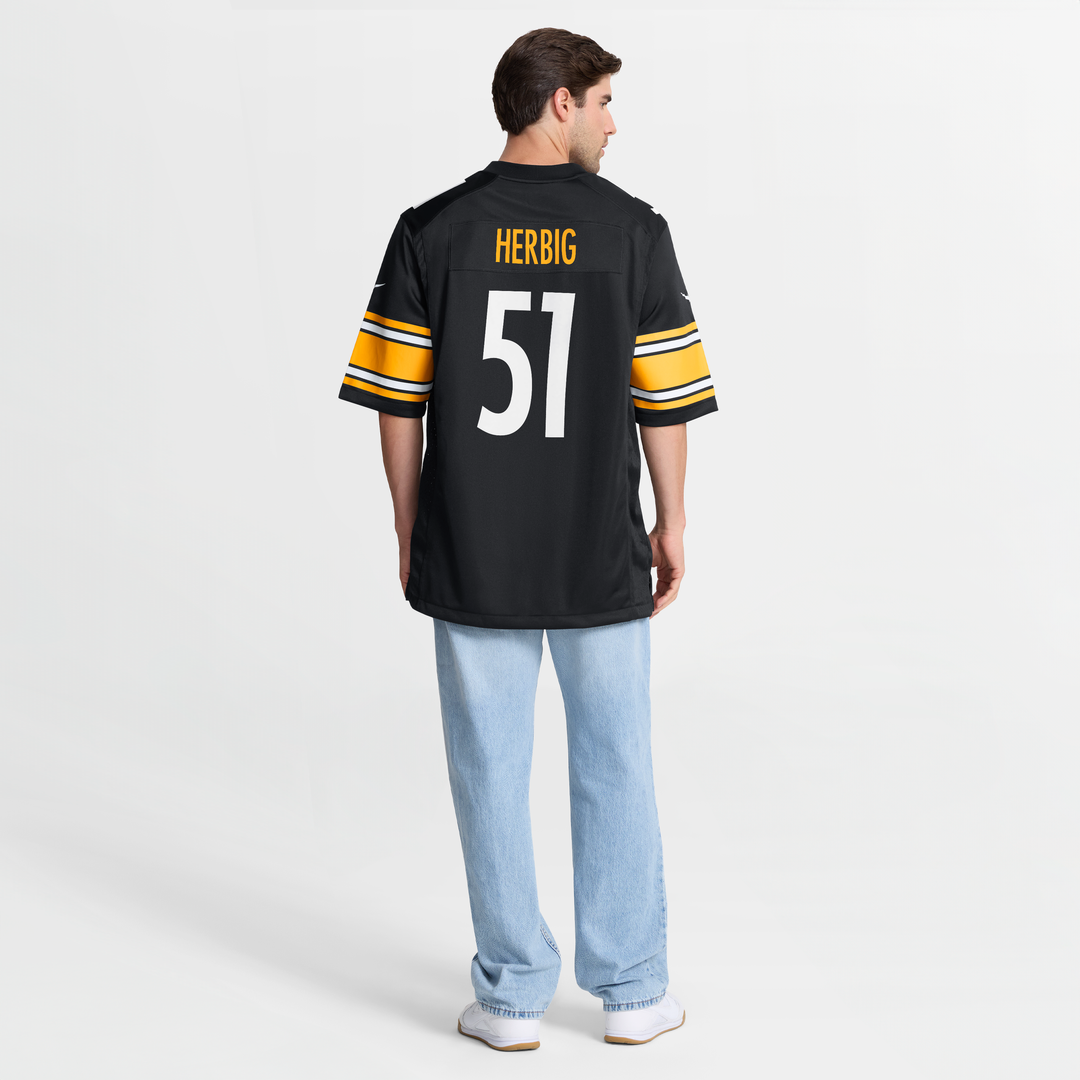 Men's Pittsburgh Steelers Nick Herbig Nike Black Game Jersey product image 8