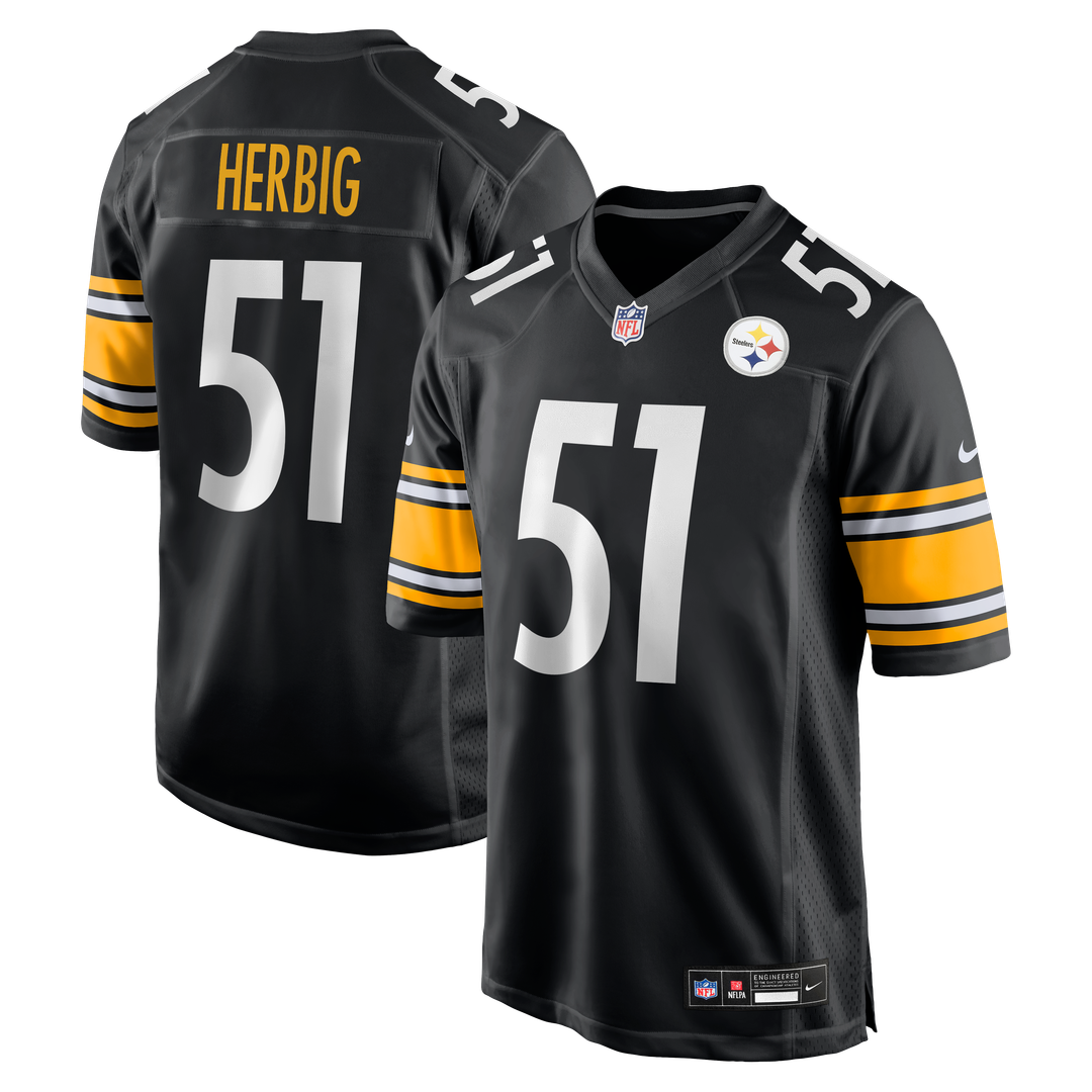 Men's Pittsburgh Steelers Nick Herbig Nike Black Game Jersey product image 1