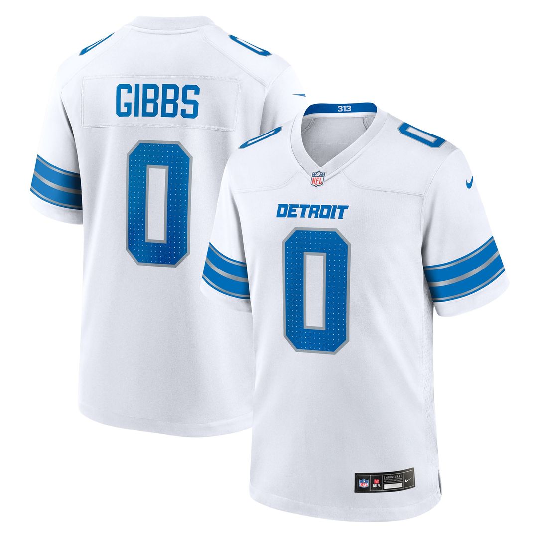 Men's Detroit Lions Jahmyr Gibbs Nike White Game Player product image 1