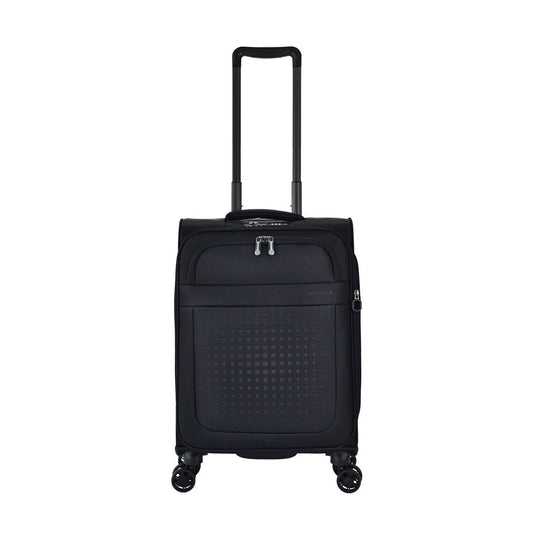 ALAIN DELON AD-1202 19" Lightweight Soft Case Spinner Luggage - Expandable, Anti-theft Zipper, TSA Lock - Black