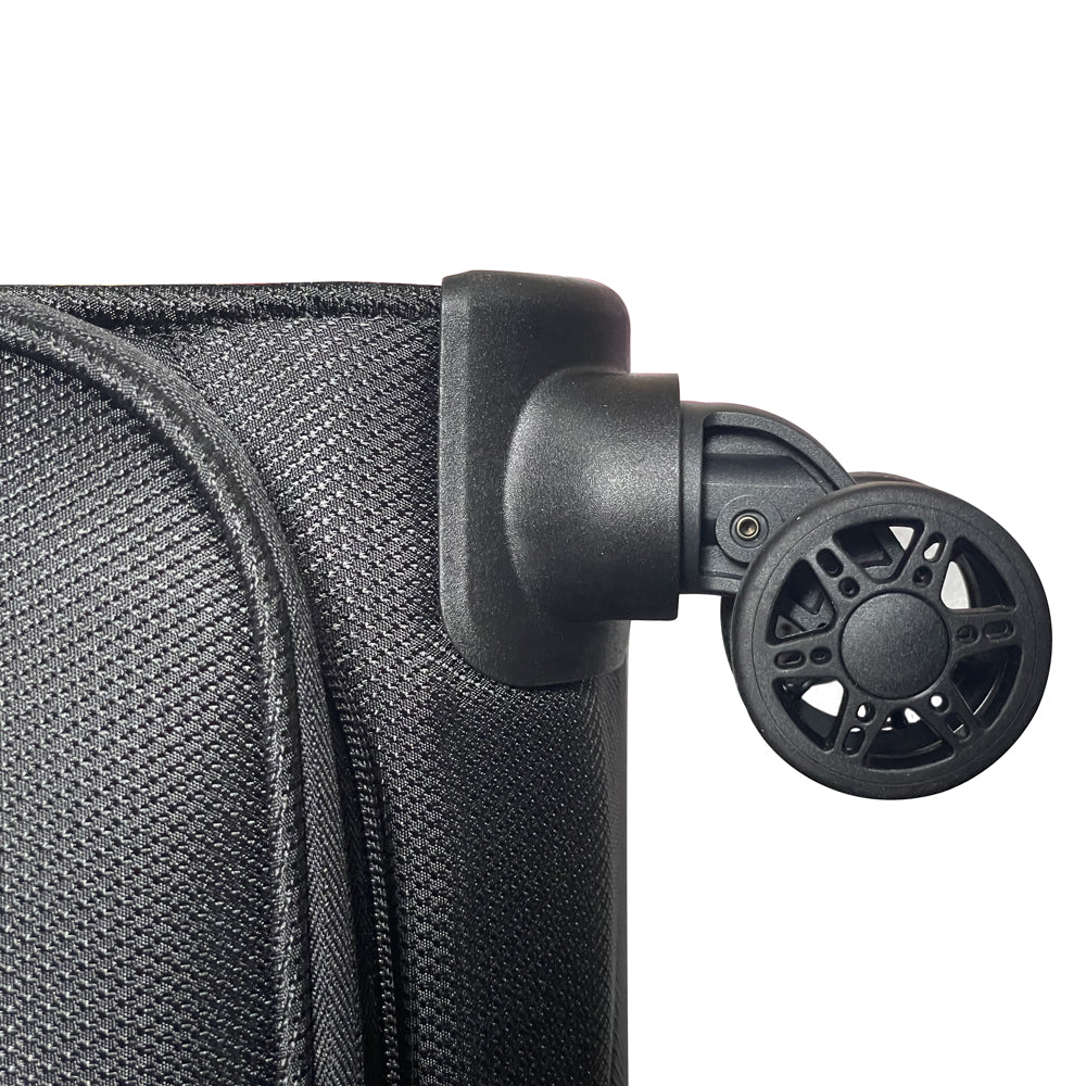 ALAIN DELON AD-1202 19" Lightweight Soft Case Spinner Luggage - Expandable, Anti-theft Zipper, TSA Lock - Black