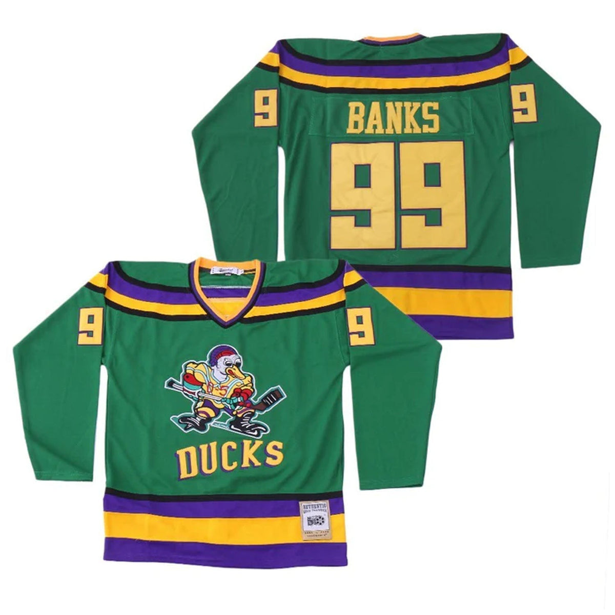 Adam Banks #99 Mighty Ducks Jersey product image 2, provided for visual reference and product detail review