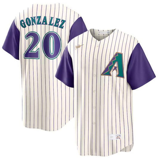 #20 Luis Gonzalez Player A.Diamondbacks Cream Alternate product image 1