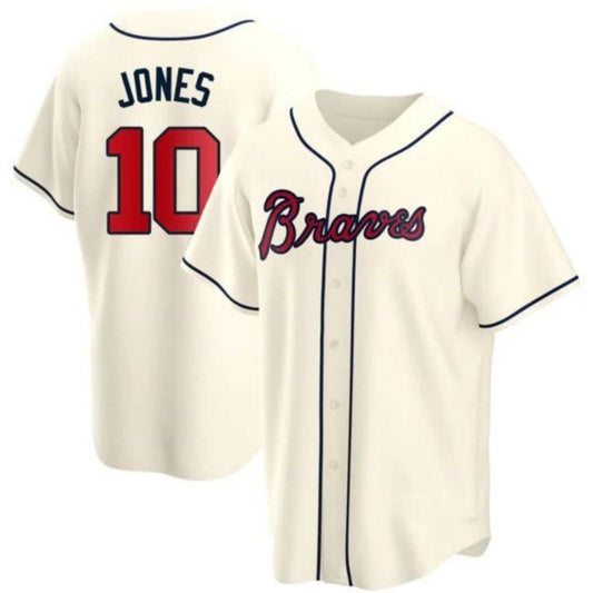 #10 Chipper Jones Player A.Braves Cream Game Stitches product image 1