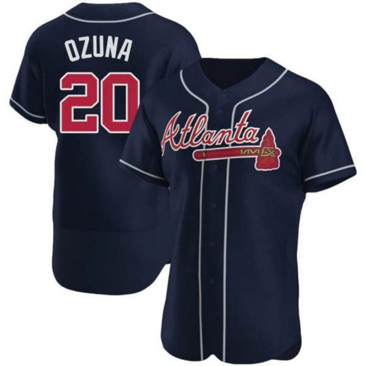 #20 Marcell Ozuna Player A.Braves Navy Game Stitches product image 1