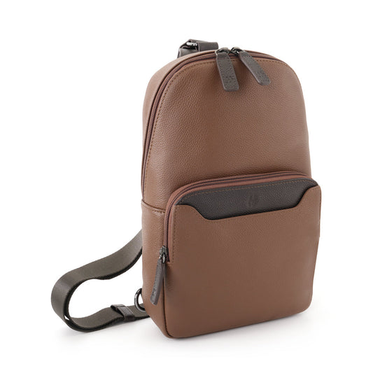Hechter Leather Crossbody Bag - Brown