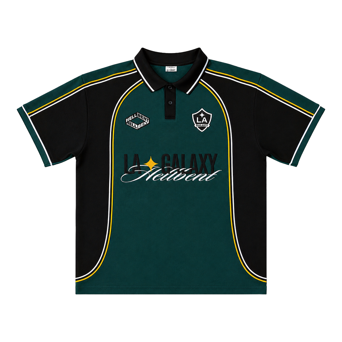 LA Galaxy x Hellbent Polo product image 1, provided for visual reference and product detail review