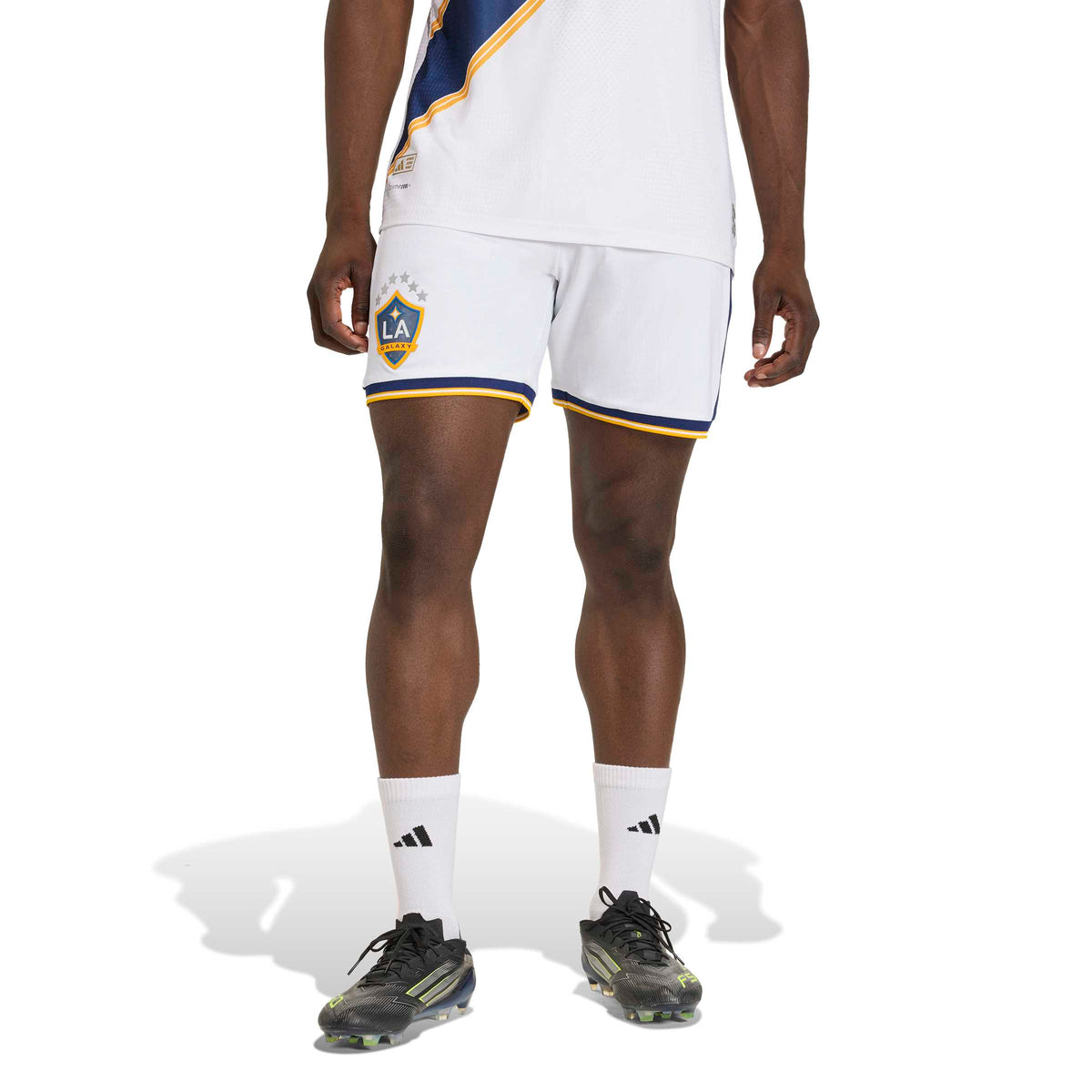 La Galaxy 26/27 Mens Authentic Primary Shorts - White product image 2, provided for visual reference and product detail