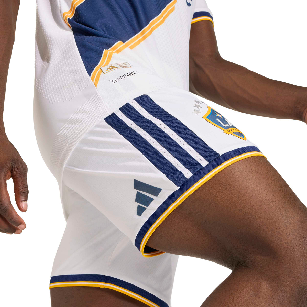 La Galaxy 26/27 Mens Authentic Primary Shorts - White product image 3, provided for visual reference and product detail