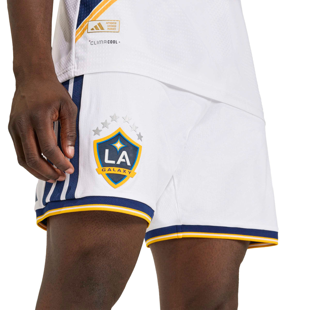 La Galaxy 26/27 Mens Authentic Primary Shorts - White product image 4, provided for visual reference and product detail