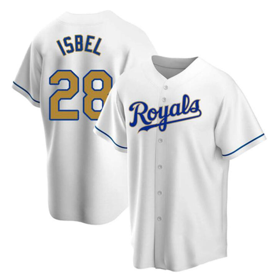 KC.Royals #28 Kyle Isbel Player White Home Limited Baseball