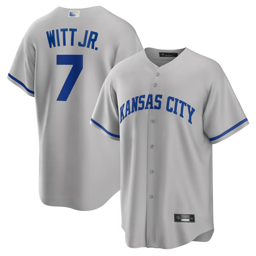 KC.Royals #7 Bobby Witt Jr. Player Light Gray Road Replica product image 1