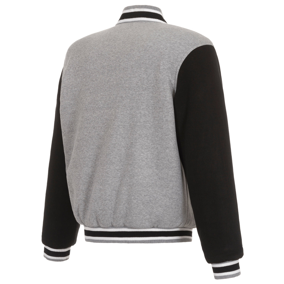 Kings JH Design Front Logo Two-Tone Fleece Grey/Black Sleeve Reversible Jacket product image 2, provided for visual