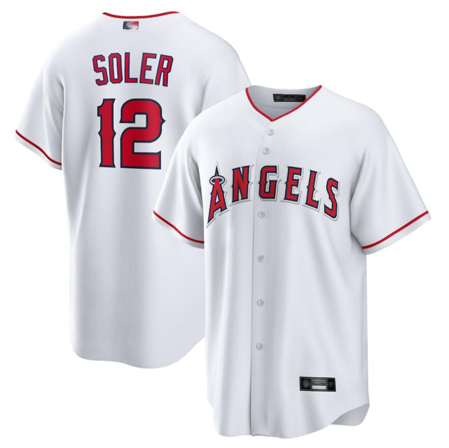 LA.Angels #12 Jorge Soler Player White Home Replica