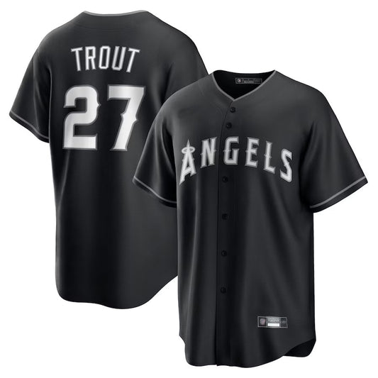 LA.Angels #27 Mike Trout Player Black Lights Out Replica product image 1