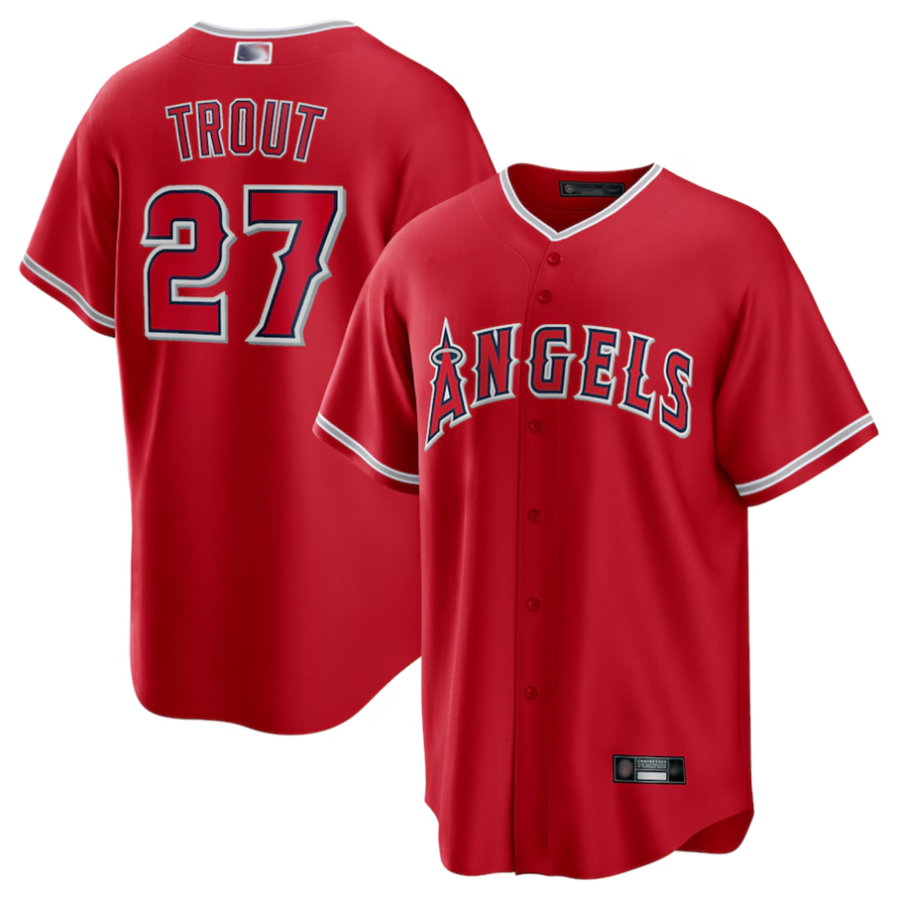 LA.Angels #27 Mike Trout Player Red Replica Game Baseball product image 1
