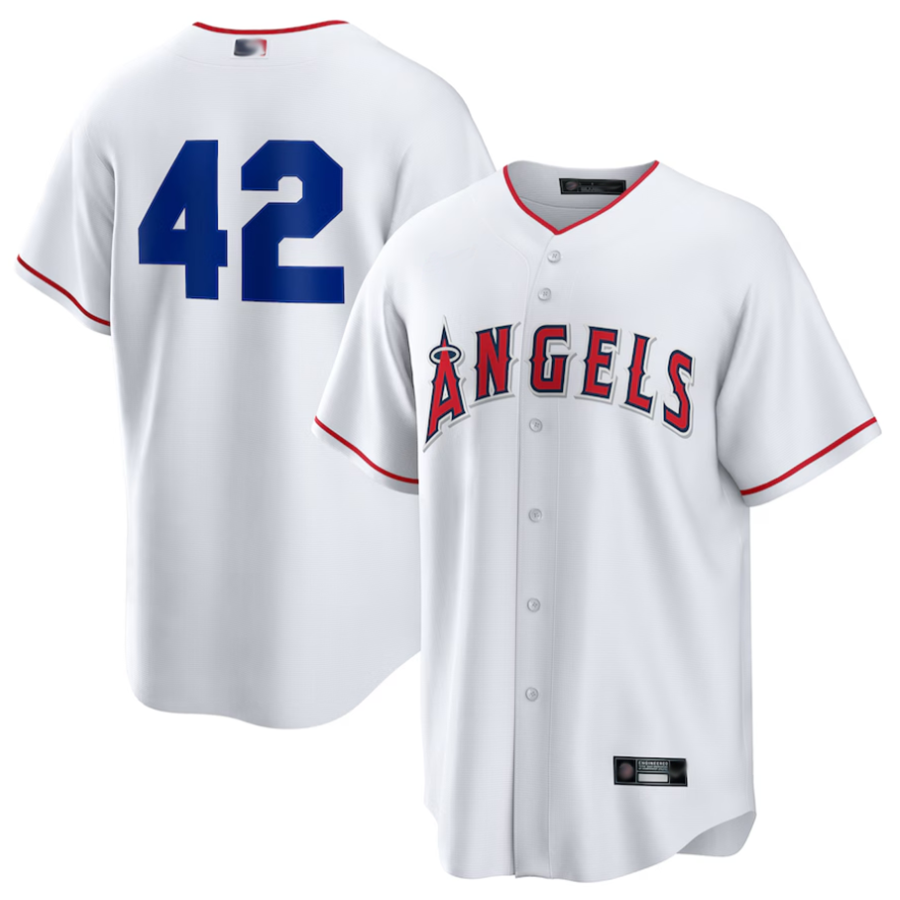 LA.Angels #42 Player White Home Replica Baseball Jerseys product image 1