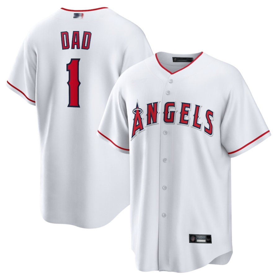 LA.Angels White #1 Dad Home Replica Baseball Jerseys product image 1