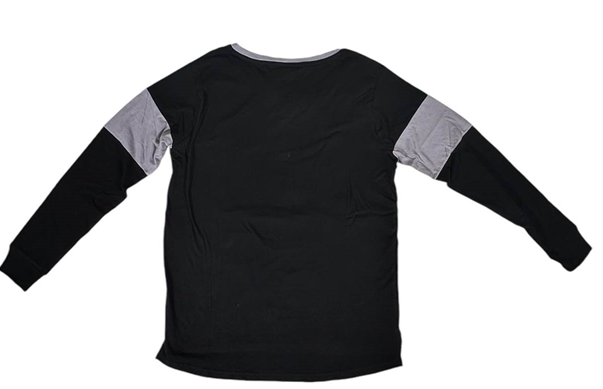 Kings Womens New Era Black/ Grey V-Neck Tie Long Sleeve T-Shirt product image 2, provided for visual reference and product