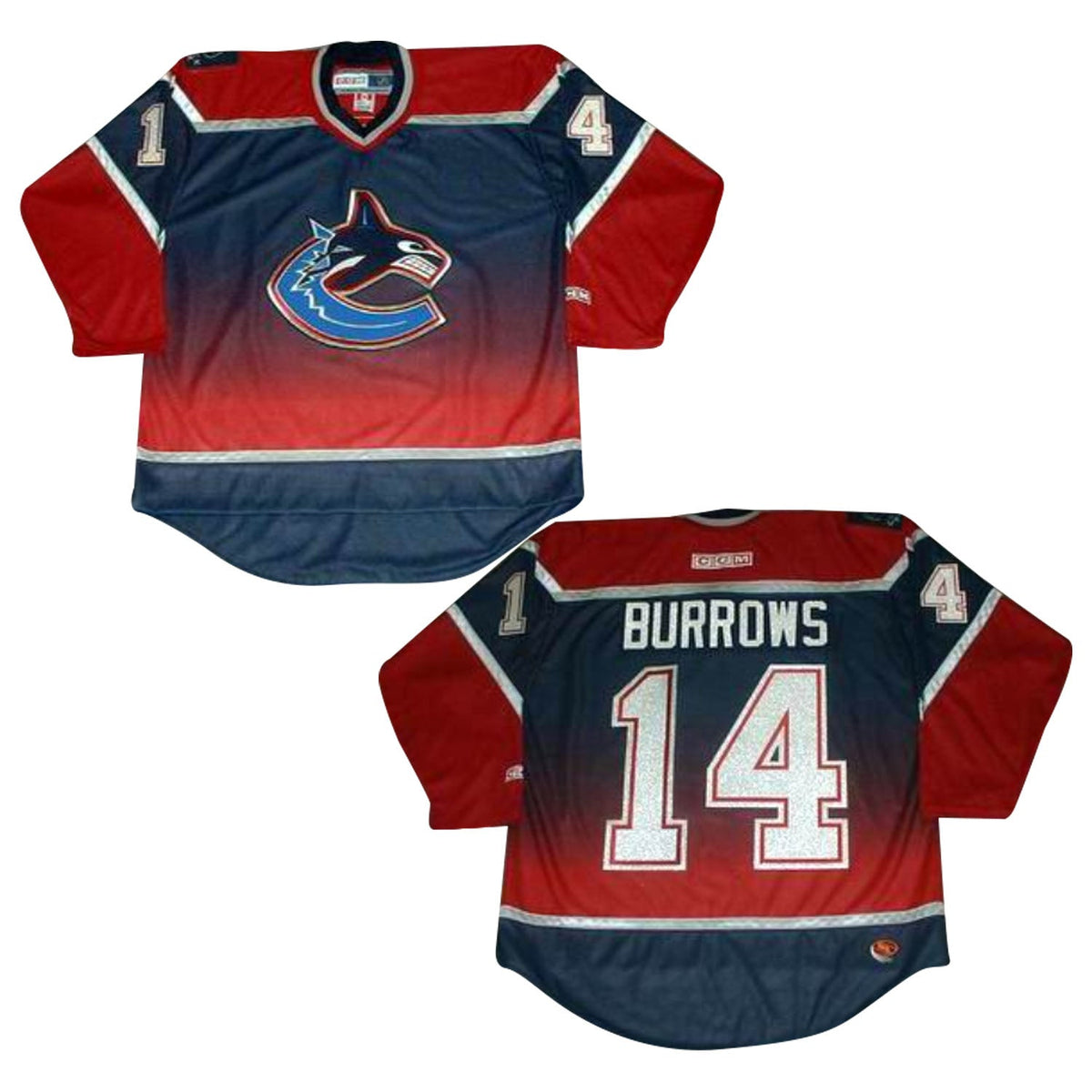 Alexandre Burrows Vancouver Canucks 14 Jersey product image 2, provided for visual reference and product detail review