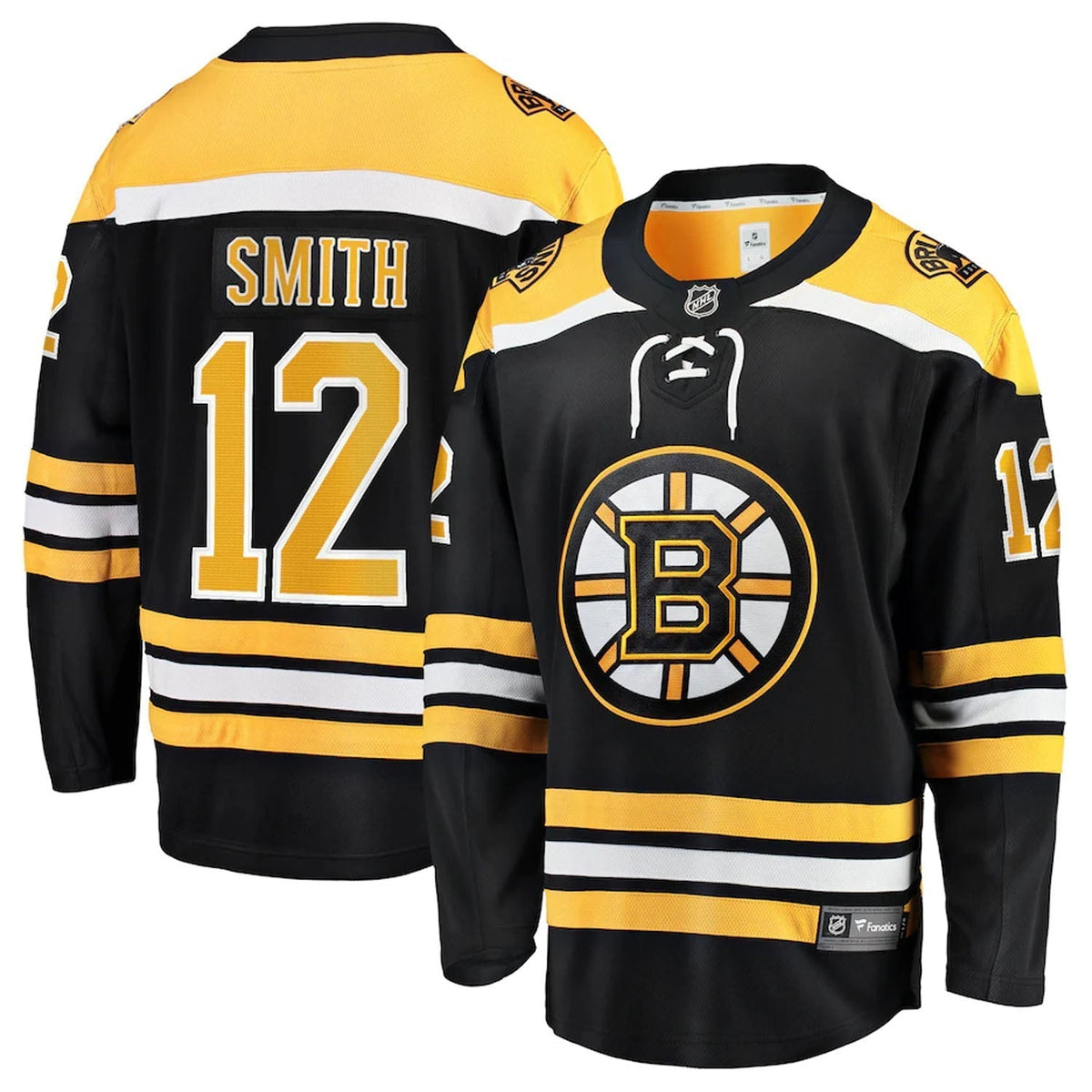 Craig Smith Boston Bruins 12 Jersey product image 3, provided for visual reference and product detail review