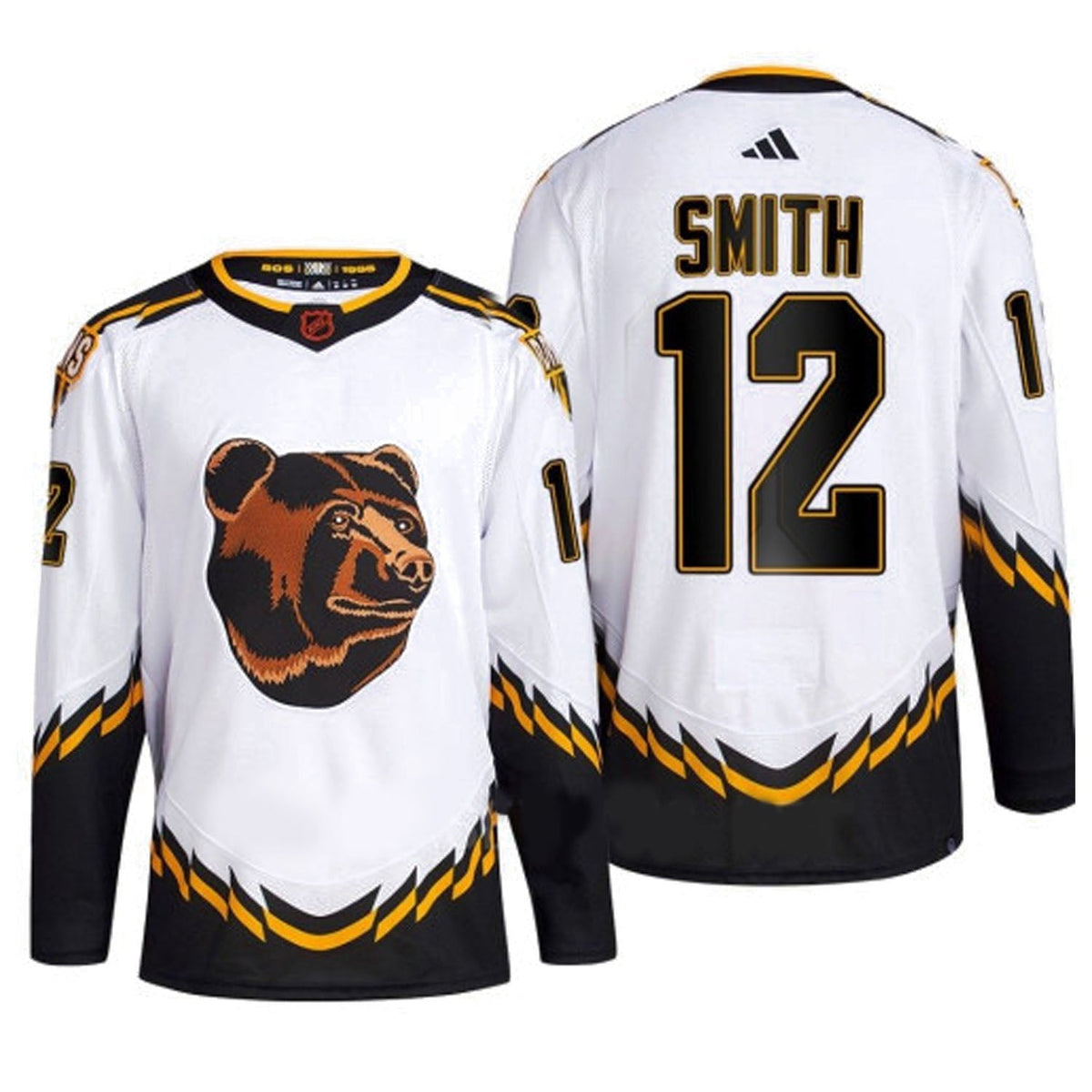 Craig Smith Boston Bruins 12 Jersey product image 2, provided for visual reference and product detail review