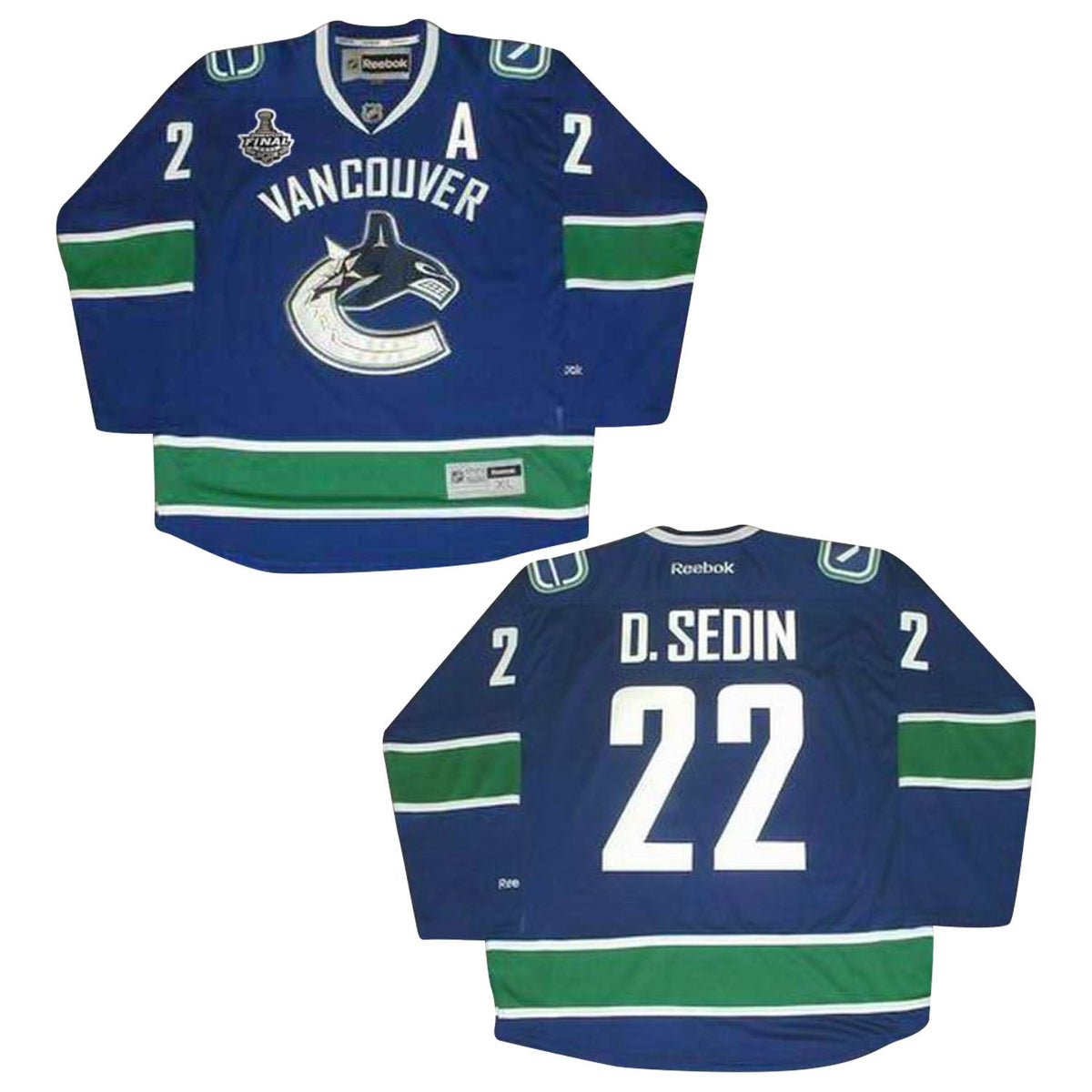 Daniel Sedin Vancouver Canucks 22 Jersey product image 2, provided for visual reference and product detail review
