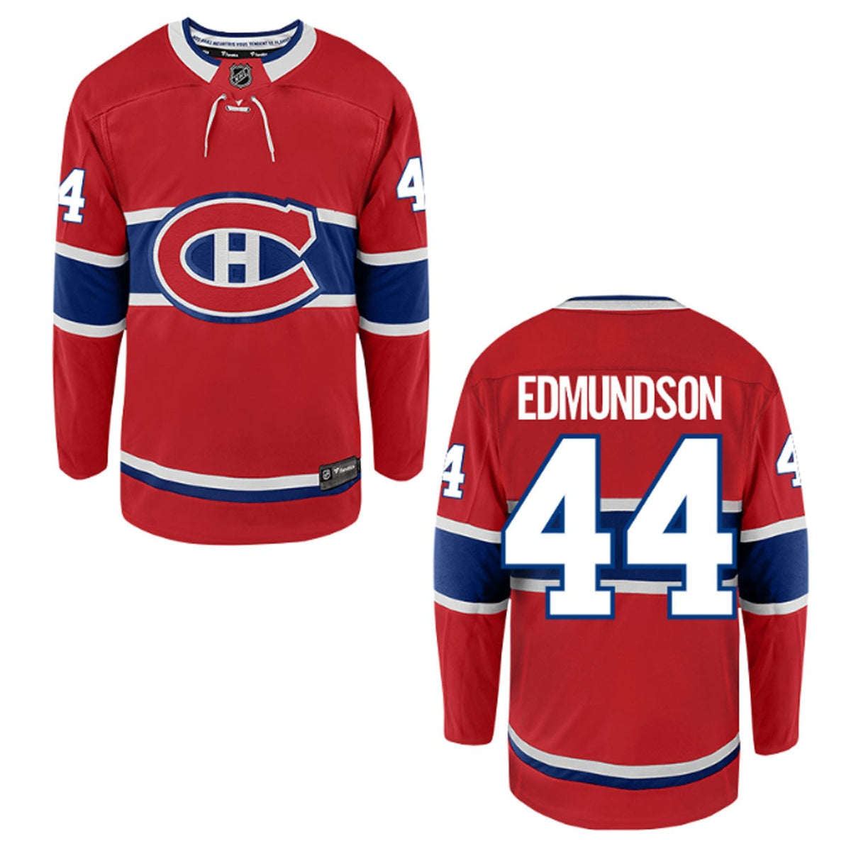 Joel Edmundson Montreal Canadiens 44 Jersey product image 2, provided for visual reference and product detail review