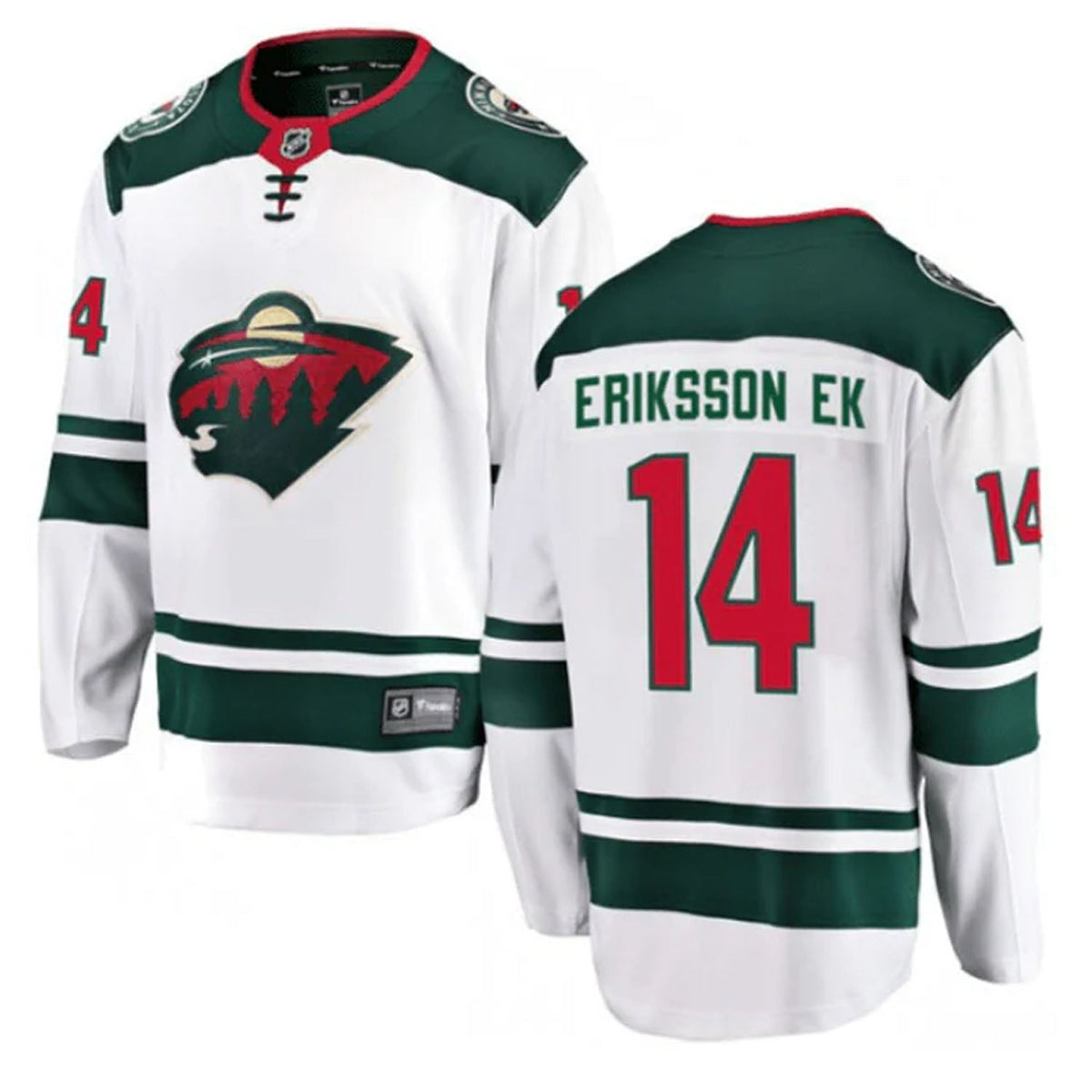 Joel Eriksson Ek Minnesota Wild 14 Jersey product image 1, provided for visual reference and product detail review