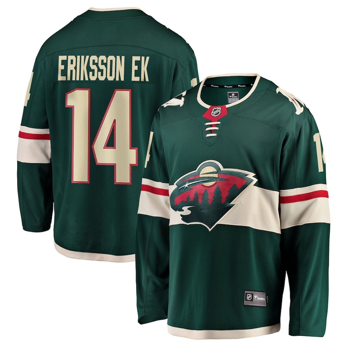 Joel Eriksson Ek Minnesota Wild 14 Jersey product image 2, provided for visual reference and product detail review